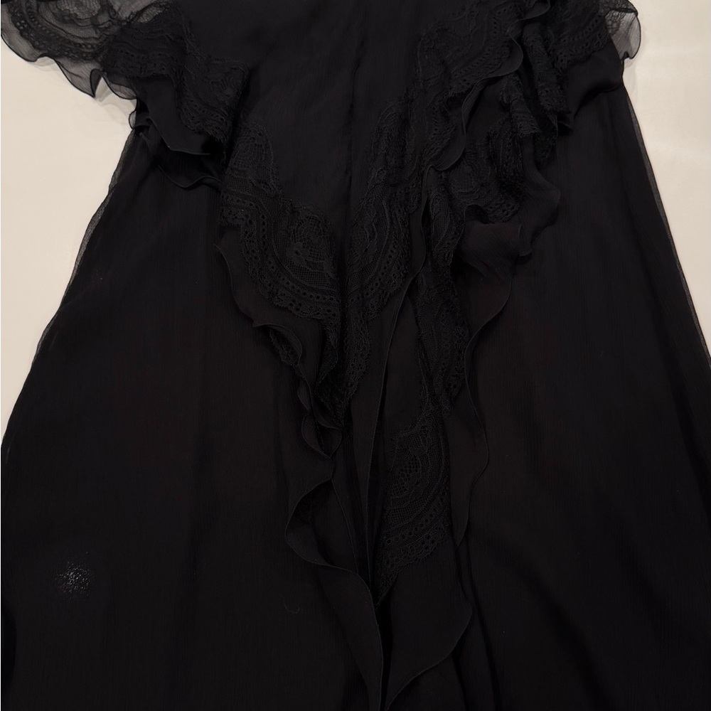 Givenchy black Ruffle Lace Robe - Picture 10 of 16